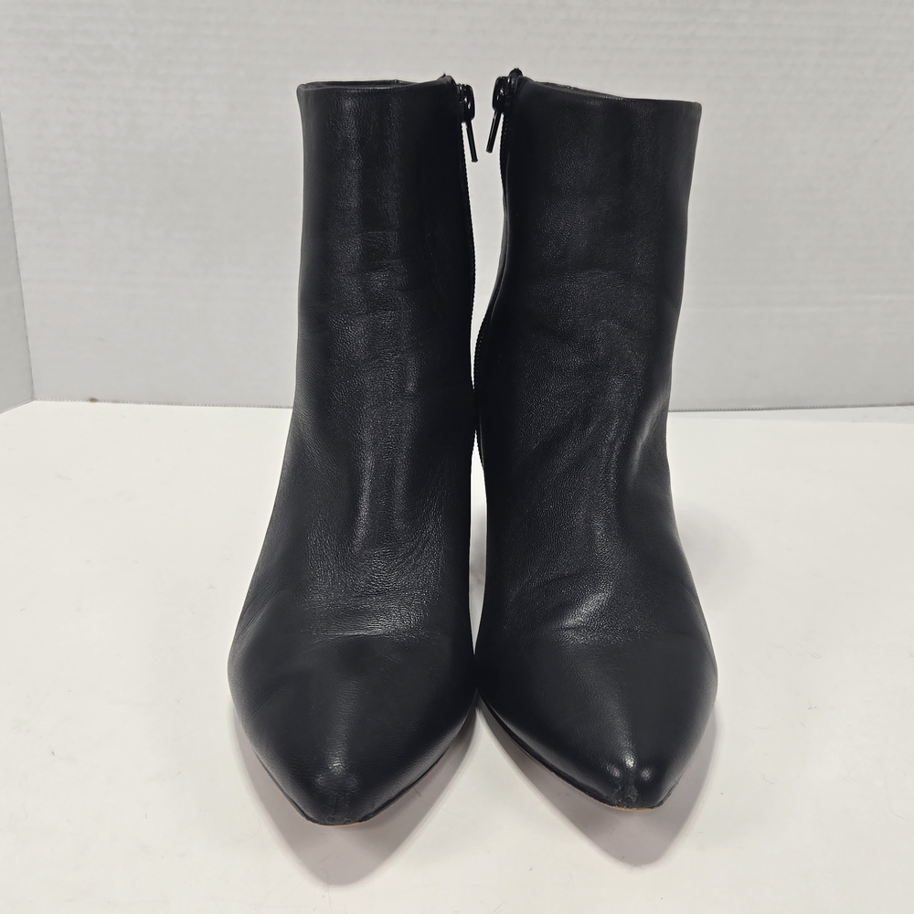 Andre Assous Winter Black Leather Heeled 2.5" Ankle Boots Booties Women's Size 6 - Picture 4 of 11